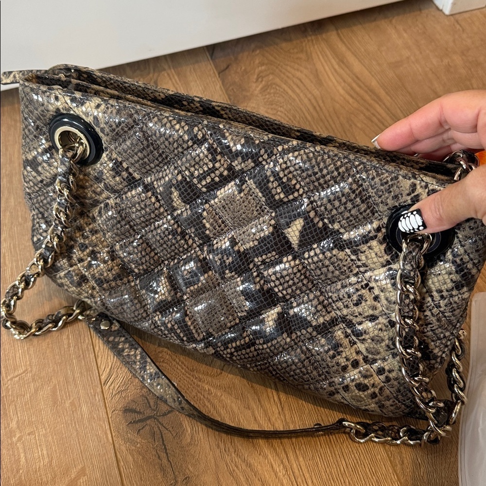 Kate Spade Chic Snakeskin Pattern Shoulder Bag purse quilted handbag designer - Picture 11 of 12